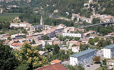 Vista delh quartièr delh «Pònt d'Aubenàs».