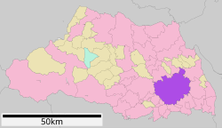 Location of Saitama in Saitama Prefecture