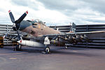 An A-1 Skyraider, similar in model to the aircraft used in the attack
