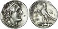 Tetradrachma království Lagide s podobiznou Ptolemaia Datum:~258 př. n. l.