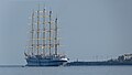 Large sailing ship seen off the coast of Sicily at Taormina