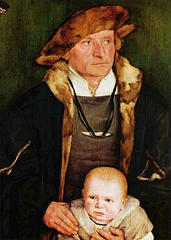 1. Portrait de Hans Urmiller avec son fils, vers 1525, musée Städel, Francfort-sur-le-Main.