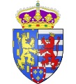 Ιωάννη μεγάλου δούκα του Λουξεμβούργου: αριστερά του Νασσάου (της μητέρας του), δεξιά του Λουξεμβούργου, κάτω της Πάρμας (του πατέρα του)