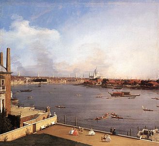 De Theems vanaf Somerset House: een klassieke veduta door Canaletto (1747)