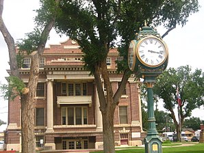 Das Dallam County Courthouse in Dalhart, gelistet im NRHP mit der Nr. 92001375[1]