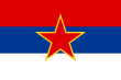 The flag of Serbia (1947–1992) and flag of Montenegro (1946–1993), defaced with a red star