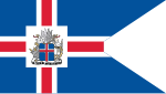 Islands presidents flagga. Proportionerna är 18:37.