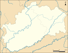 Mapa konturowa Górnej Saony, po prawej znajduje się punkt z opisem „Belverne”