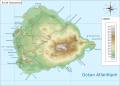 Mapa de la isla Ascensión.
