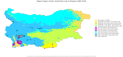 Köppen climate types of Bulgaria