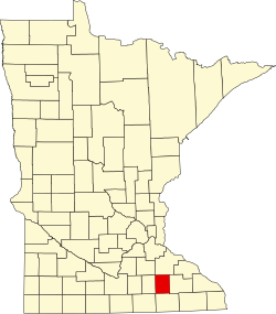 Karte von Dodge County innerhalb von Minnesota