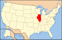 Illinois elhelyezkedése az USA-ban