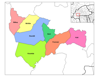 Vị trí của Koti trong tỉnh