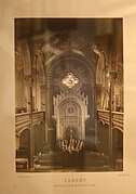 L'intérieur de la synagogue en 1880. Photographie d'Ivan Standl