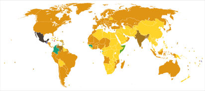 Сусьветная мапа працягласьці тэрміну аўтарскага права