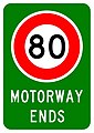 (A41-4) Motorway Ends (80 km/h speed limit)