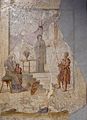 Casandra profetiza el final de Troya ante Príamo (sentado), Paris (que sostiene la manzana de Discordia) y Héctor (con lanza).