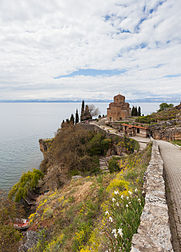 Vista de Ohrid que llega a la iglesia.