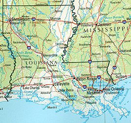 Geographische Koatn vo Louisiana