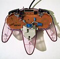 N64 controller with back removed