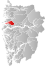 Fjaler markert med rødt på fylkeskartet