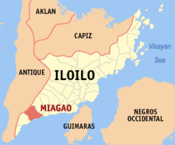 Peta Iloilo dengan Miagao dipaparkan