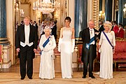 2019年6月、訪英したトランプ米大統領夫妻と女王、チャールズ王太子夫妻