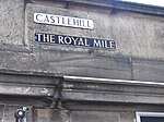 Straatnaambord van de Castlehill-sectie van de Royal Mile