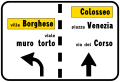 Esempio di segnale urbano di preselezione