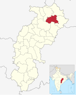 Location in Chhattisgarh