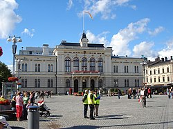 Tampere City Hall in the center