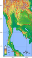Thaiföld domborzati térképe