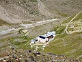 Wiesbadener Hütte vom Weg zur Tiroler Scharte