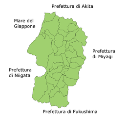 Prefettura di Yamagata – Mappa