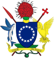 Coat of arms of the Cook Islands (state in free association with New Zealand)