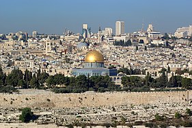 Vista de Jerusalém, com a Cúpula da Rocha no centro