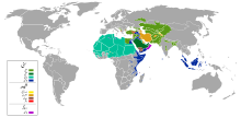 نقشه پراکندگی مذاهب اسلامی