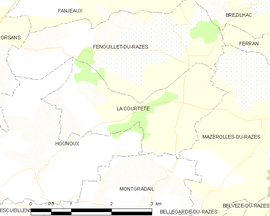 Mapa obce La Courtète