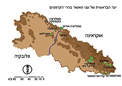 מפה של היערות בהרי הקרפטים באוקראינה ובסלובקיה