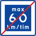 Rekommenderad lägre hastighet max 60 km/h upphör