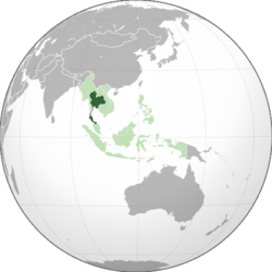 Lokasion ti Tailandia (nangisit a berde) iti ASEAN (napusasaw a berde) ken Asia