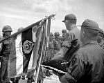 ธงชัยเฉลิมพลหน่วยทหารบก (ในภาพ เป็นธงชัยเฉลิมพลของกองพลทหารอาสาสมัครของประเทศไทยในสงครามเวียดนาม ขณะรับการประดับแพรแถบกล้าหาญจากกองทัพสหรัฐจากการร่วมรบในสงครามดังกล่าว)