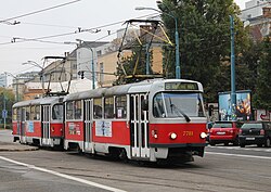 Súprava električiek #7781+82 na linke v Bratislave