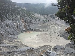 View of Kawah Ratu at Tangkuban Perahu