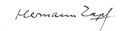 Hermann Zapfs signatur