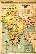 1837 में भारत का मानचित्र।