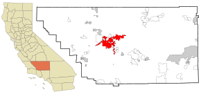 Poziția localității Bakersfield, California