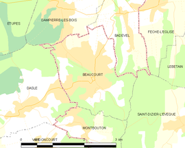 Mapa obce Beaucourt