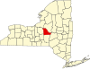 Map of New York highlighting Madison County