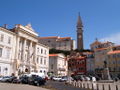 Centro de la ciudad de Pirán con la plaza Tartini